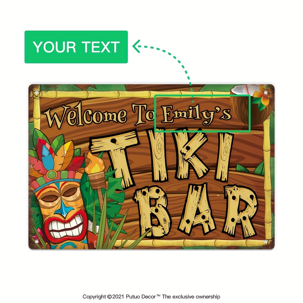 Home Bar And Restaurant - Placa Decorativa Personalizada para Bar Tiki,