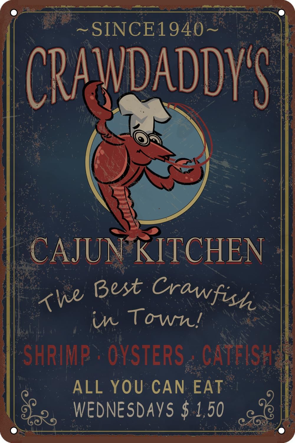 Placa de metal Beat Crawfish C - Home Bar And Restaurant avaliação e preço